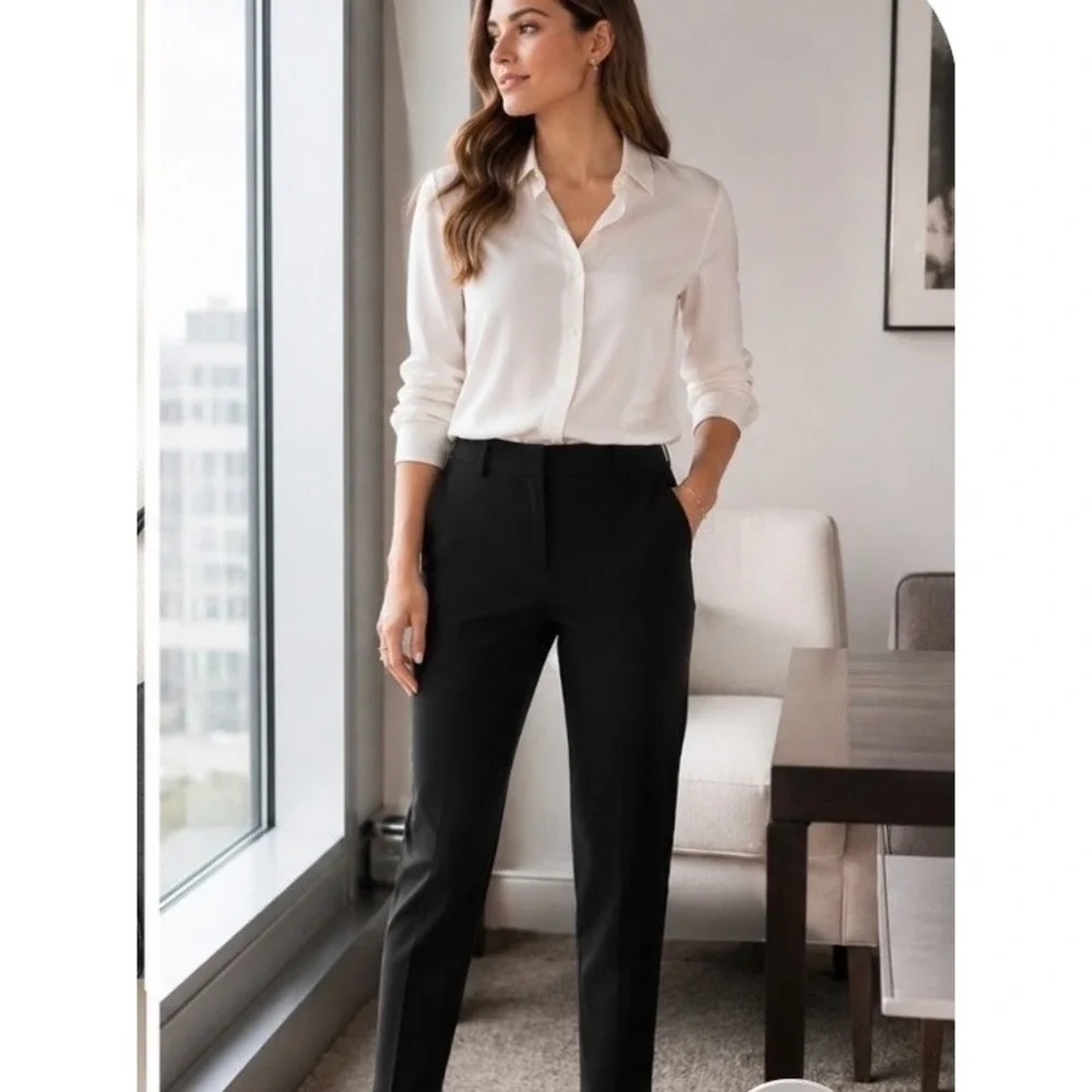 J.Crew City Fit Stretch Black Ankle Dress Pants Size 4 Office Career